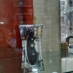 Black 25Cm Glass Vase With Deco