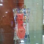 Red 25Cm Glass Vase With Deco