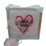 Super Mum Glass Block Table Décor