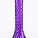 Purple 23cm glass vase with 9cm diameter for flowers and stylish home décor display