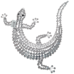 Silver Gecko Wall Art 4/Box