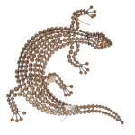 Champagne Gecko Wall Art 4/Box