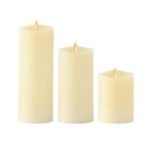 Pillar Candle 140X70Mm Ivory & Gold Silhouette