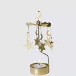 Gold Spinning Mobile Tealight Candle Holder With Tealight Gift Box