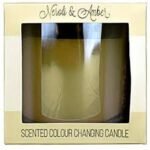 3 Wick Gold Led Colour Changing Candle Scented Neroli & Ambe