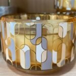 Deco Luxe Noir Footed Bowl Candle Scented Amber Noir