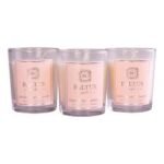 Set 3 X 50Gm Soy Candles In Pink Gift Box Scented Orris & Sandal