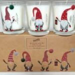 Elves 3Pcs Decal Votive Candles Winter Berries