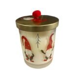 Eleves 8X10Cm Decal Candle With Lid Winter Berries