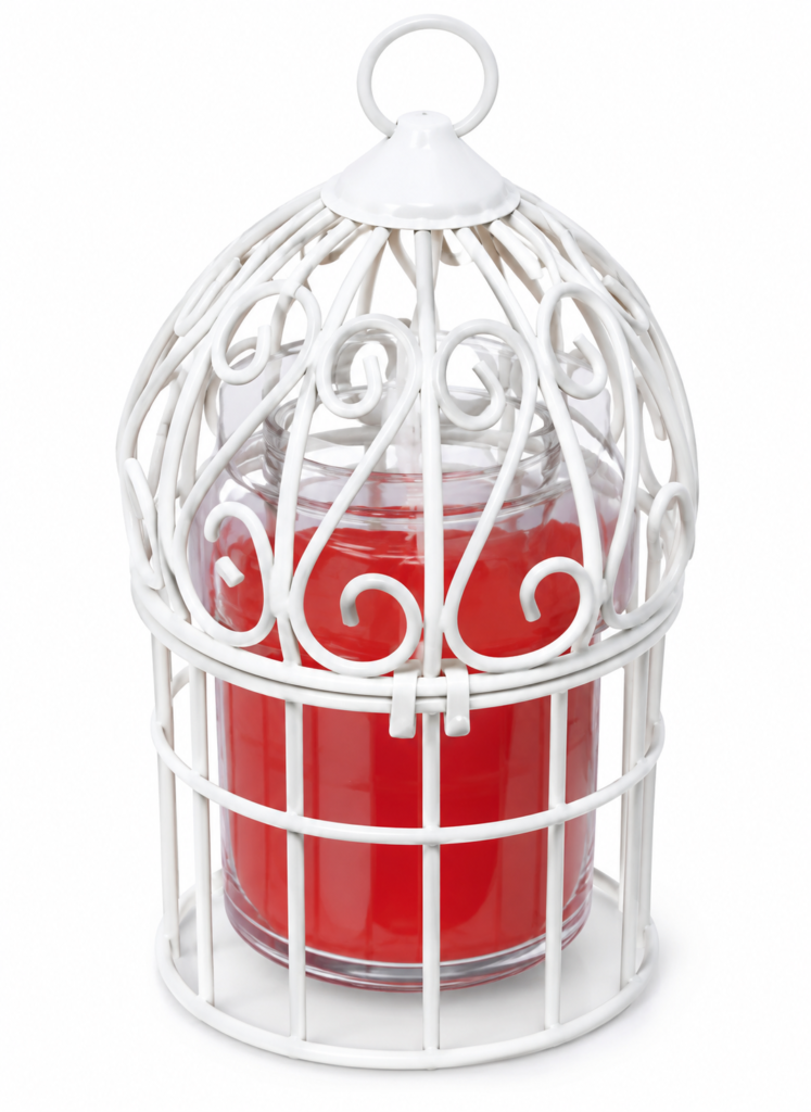 French linen mini bird cage gift set for luxury home decor in Lagos, Nigeria.