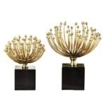 Table Décor Top Gold/Black Base 16X16X22Cm Small