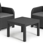 Graphite Rosalie Outdoor Table & Chair Balcony Set