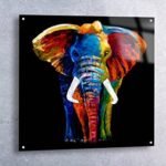 Glass Art Majestic Elephant 100X100Cm Wall Art
