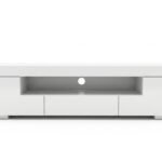 White high gloss Milano media unit with integrated LED lights for modern living rooms in Lagos, Nigeria