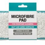 Double sided microfibre scrubbing pad in assorted colours for cleaning kitchen and home surfaces