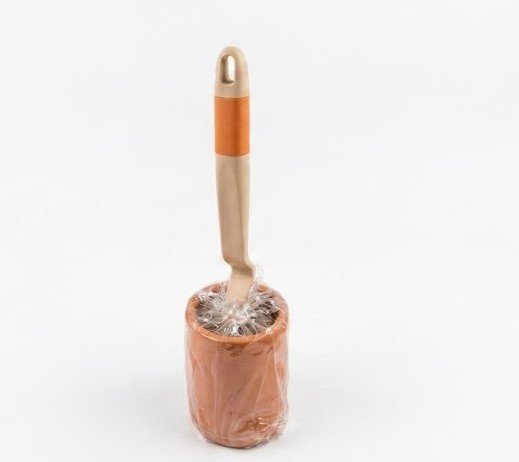 Durable straight-handled toilet brush with high-density bristles for effective bathroom cleaning, Lagos, Nigeria