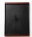 Large black rectangular serving tray with a textured non-slip surface and a contrasting wood-grain border, Lagos