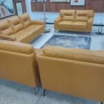 7 Seater Sofa Coffee Brown And Yellow