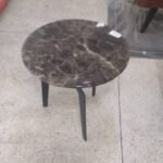 Round Top Marble Side Stool Coffee Color