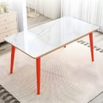 Freeze Dinning Table-White & Orange