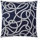 Throw Pillow Cream / Blue Bla