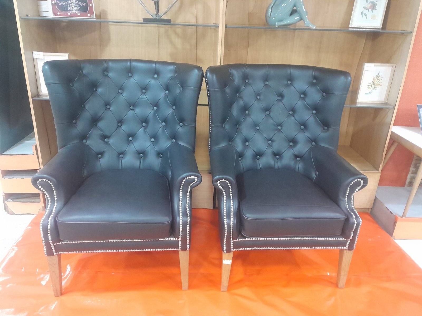 60496 Black Two Seater Chair - Image 1