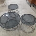 Silver Coffee Table With Side Stool