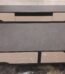 Coordinated white and wood grain coffee table and TV unit set for a modern living room in Lagos, Nigeria