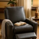 Luxury black leather recliner chair with padded armrests for home theater or living room in Lagos, Nigeria