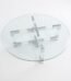 Transparent glass center table with white base modern coffee table for living room in Lagos, Nigeria