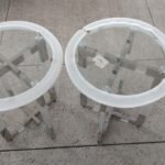 Transparent Glass Side Stool White