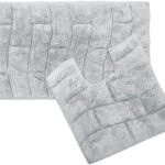 Waves 100% Cotton Two Piece Bath Mat Set