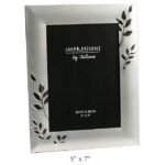 Juliana Silverplated Photo Frame Leaf Design Two Tone 5"X7"