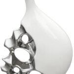 White/Silver Medium Vase 32Cm