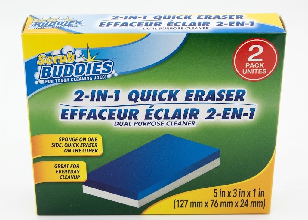 White and blue Scrub Buddies 2-in-1 quick eraser cleaner White and blue Scrub Buddies 2-in-1 quick eraser cleaner for removing tough stains and grime in Lagos, Nigeria