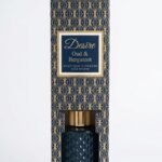 100ml Desire Oud and Bergamot reed diffuser in a luxury black diamond-cut glass bottle with silver cap in Lagos