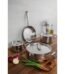 Tramontina 4-piece tri-ply clad stainless steel pot set for professional cooking in Lagos kitchens.
