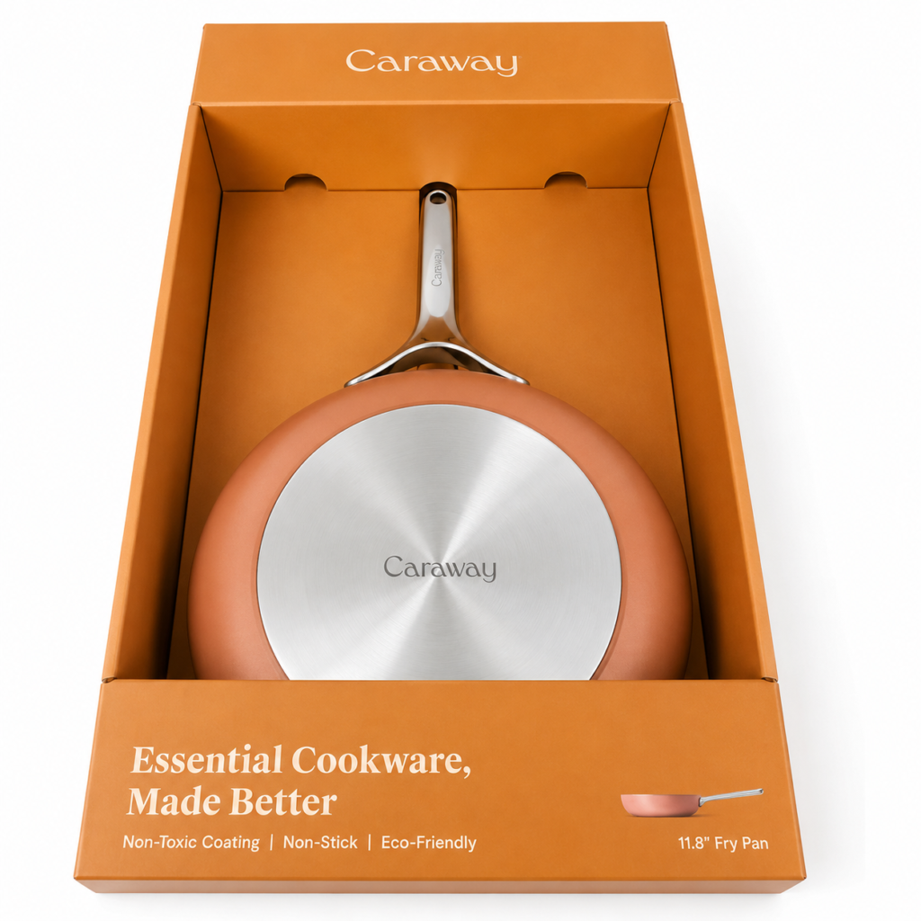 Terracotta Caraway 10.5 inch non-stick ceramic frying pan in original packaging for Lagos, Nigeria kitchens.