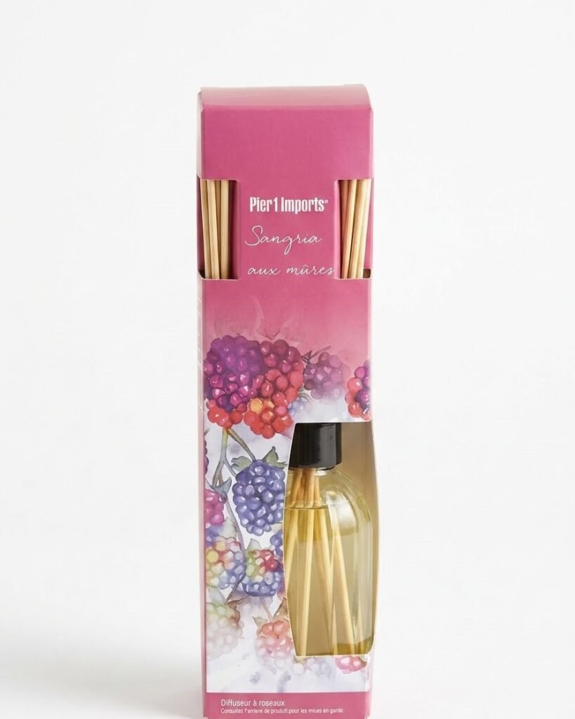 Blackberry sangria reed diffuser with fruity scent and elegant bottle for home in Lagos, Nigeria