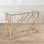 Farran Console Table Mirror Top/Gold Metal Frm 120X40X80Cm