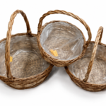 Set of 3 natural willow woven storage baskets for home organization and décor in Lagos, Nigeria