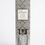 Silver lattice pattern gift box with a textured glass Desire Vanilla & Anise reed diffuser, Lagos, Nigeria