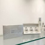 Silver gift box with three fluted silver glass 50ml reed diffusers and a Vanilla and Anise scent label in Lagos, Nigeria