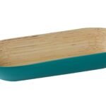 Spun Bamboo Oblong Decoration Bowl Turquoise 38 X 1