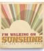 Retro style square canvas wall art with Walking On Sunshine lyrics and sunburst design in Lagos, Nigeria