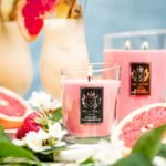 Vellutier Large Candle-Ssucculet Pink Grapefruit