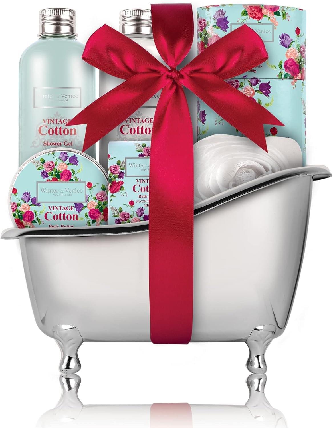 71nUEQeja3L._AC_SL1500_.jpg Winter In Venice Vintage Cotton Tub Bath Gift Set - Image 1