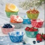 10Pcs Botanical Stoneware Bowls