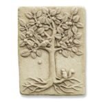 Rect Crm Ceramic Tile W/Tree Décor