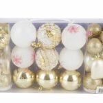 Pack of mixed gold decorative balls and textured orbs for luxury bowl fillers and tabletop décor in Lagos, Nigeria